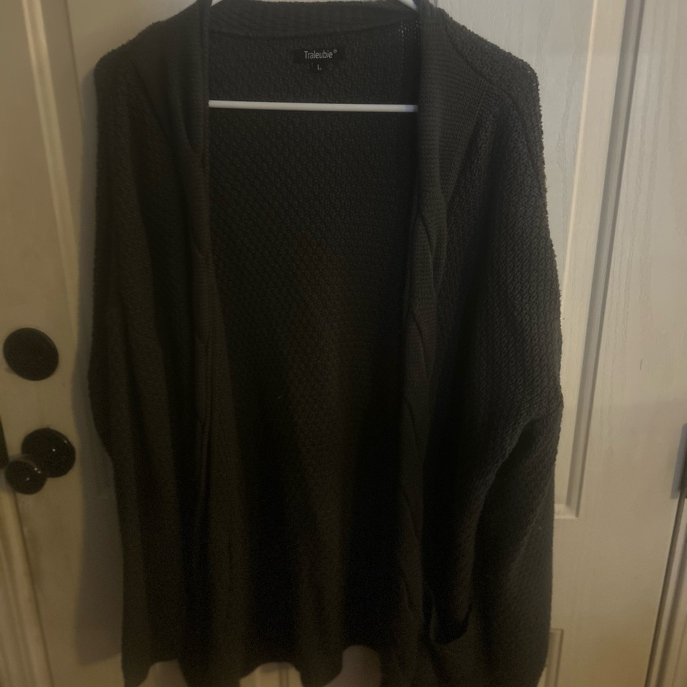 Talebue Open-Front Knit Cardigan - Black